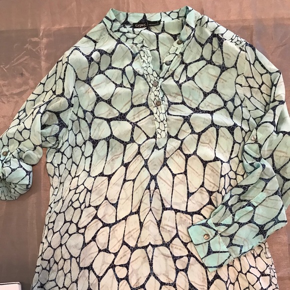 🌴Gypsy 05 silk tunic like top🐠🌴 - Picture 2 of 8